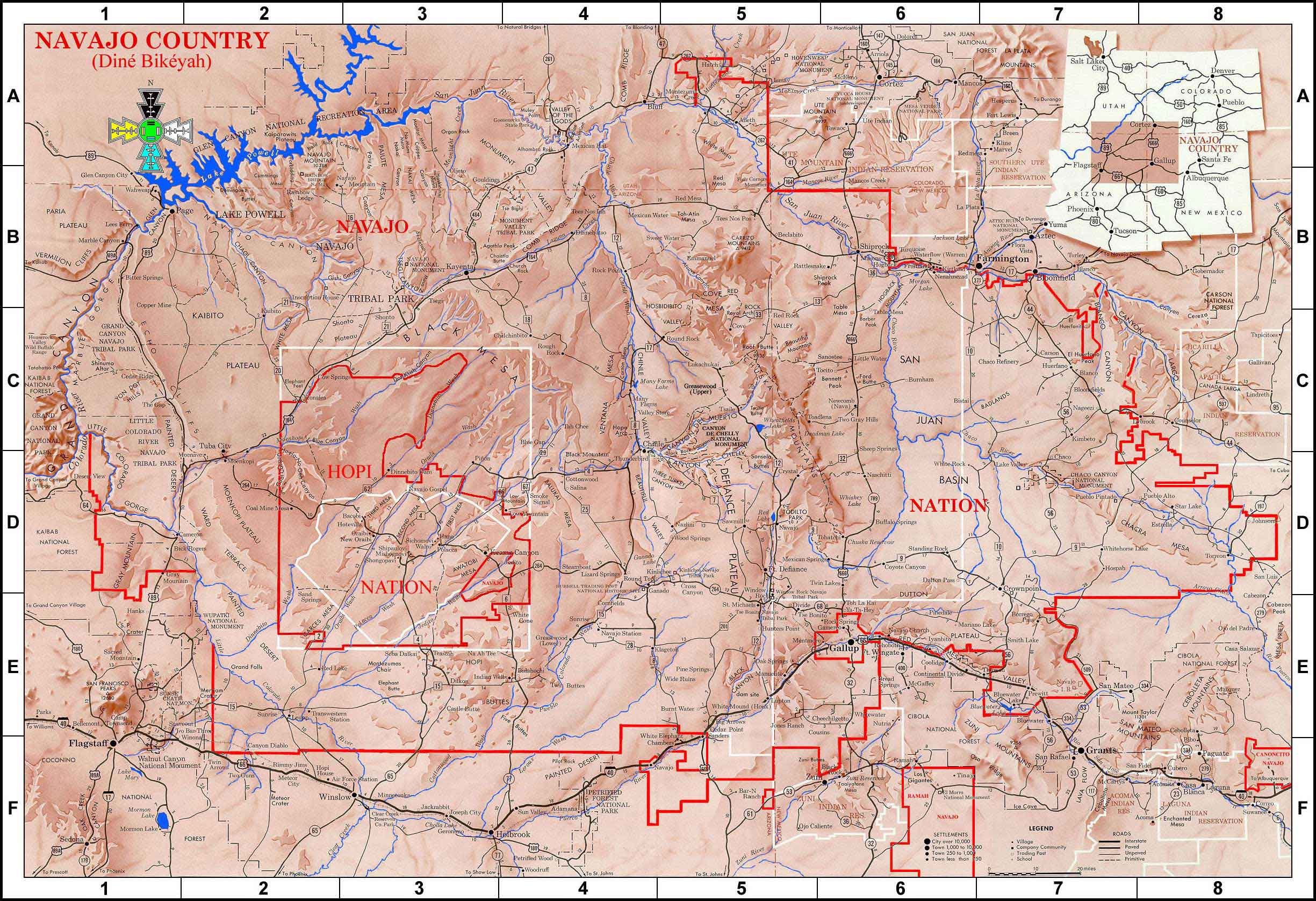 territoire navajo - carte originale