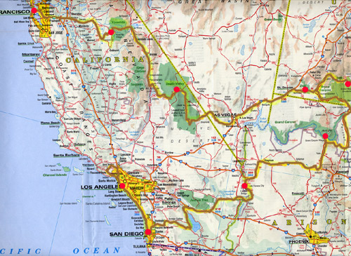 dsert californiens - carte du circuit