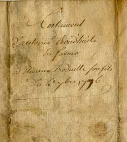 testament Antoine Boudhuile  Etienne Bouduille 09/1776
