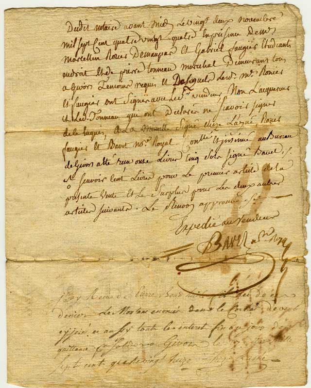 acte de vente par Andr Cheze  Etienne Bodhuile de terrains situs sur Givors en 1784 - p1