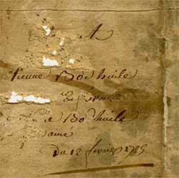 testament d'Etienne Bodhuile en faveur de Pierre Bodhuile, du 12 fvrier 1785