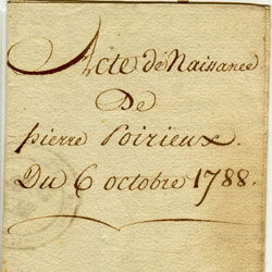 acte de naissance pierre Poirieux du 6 octobre 1788