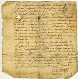 acte de naissance de Pierre Boud'huile du 19 octobre 1793, copie de l'original du 17 octobre 1767