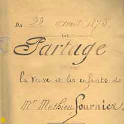 Partage Fournier Mathieu 22 Avril 1875 