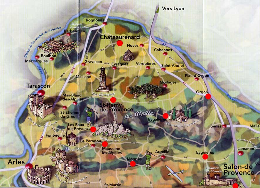 escapade saint remy de provence et les alpilles - carte du circuit