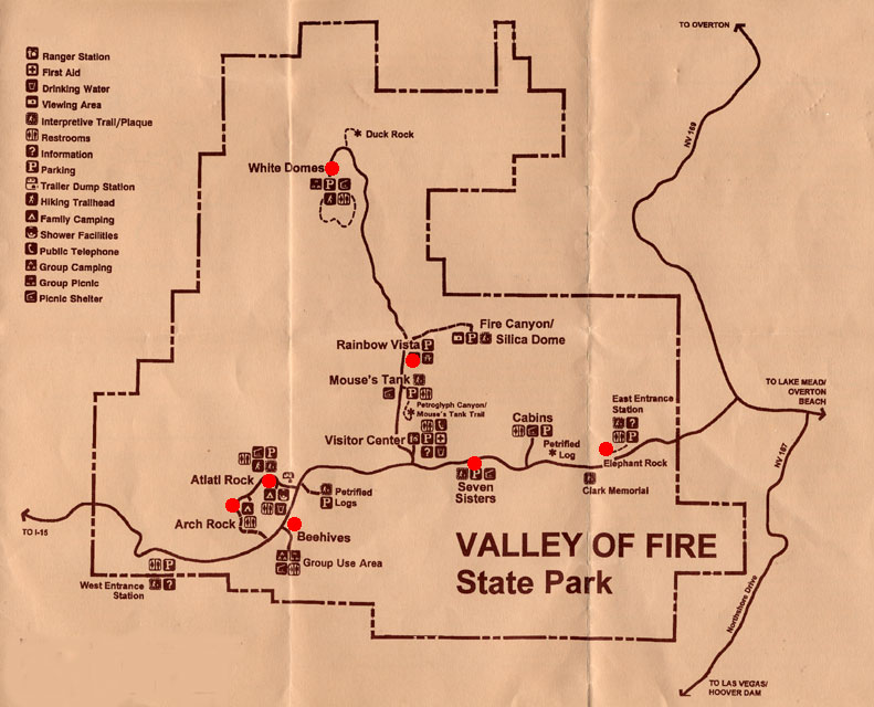 carnets de voyage usa - living in las vegas - carte du valley of fire state park