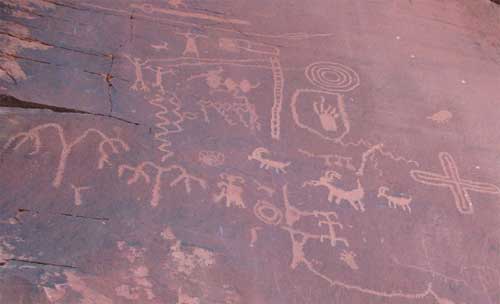 carnets de voyage usa - valley of fire - les petroglyphs de atlatl rock