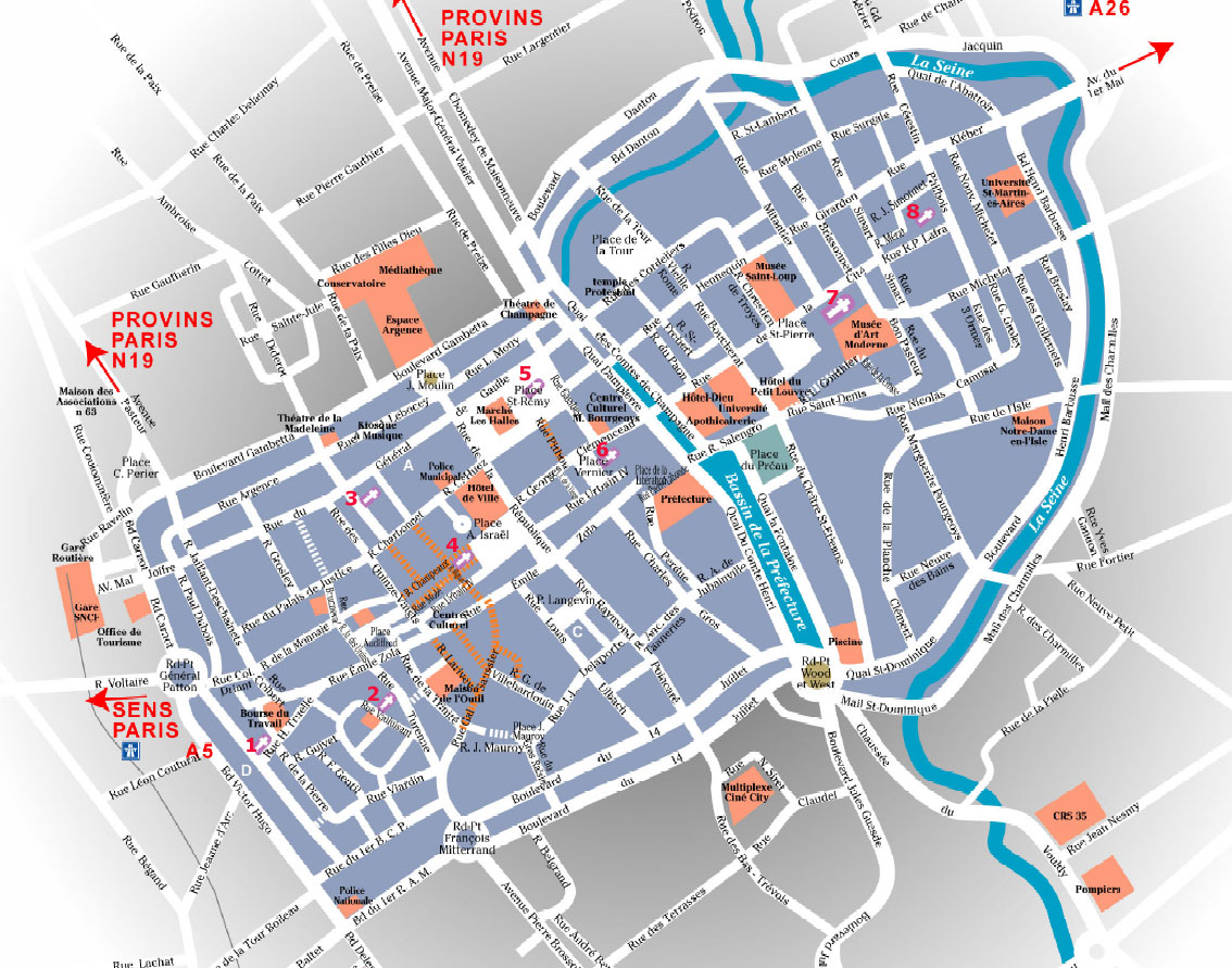 plan de la ville de troyes