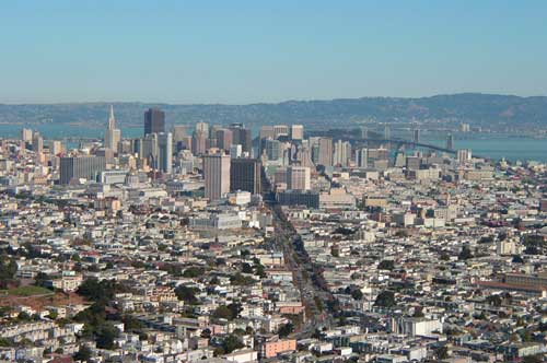 carnets de voyage usa - circuit californie et san francisco - arrive sur San Francisco par le quartier de Twin Peaks