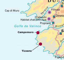 Carnets de voyage Corse - carte propriano et golfe de Valinco