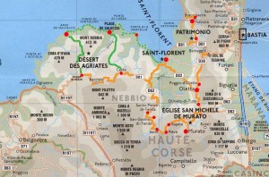 Carnets et photos de voyage - Corse - carte circuit Saint Florent et le désert des Agriates