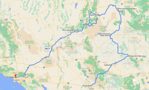 carnets et photos de voyage usa - carte google map du circuit