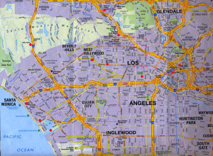Carnets et photos de voyage usa - Los Angeles : carte de la ville