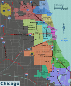 carnets et photos de voyage usa - 5 jours à Chicago - Plan des quartiers