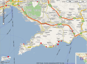 carnets et photos de voyage italie - la côte amalfitaine : carte et synthese du budget