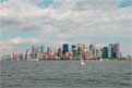 Ellis island et liberty island et Manhattan au loin