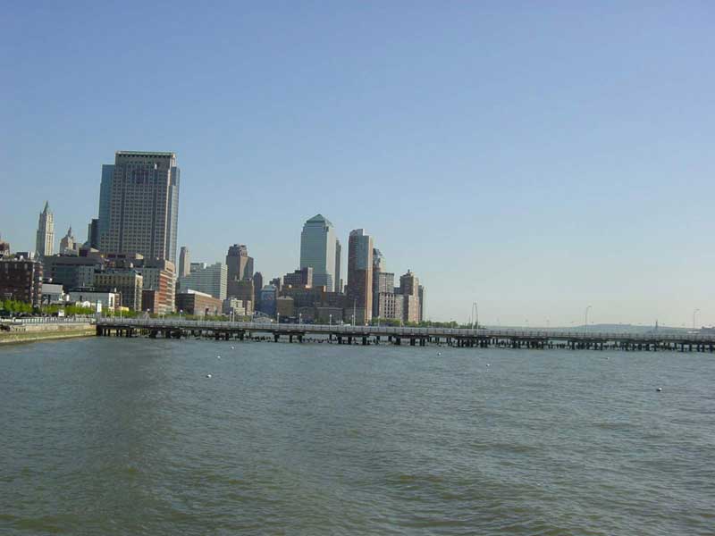 New-york-hudson-river vue sur Financial District et Battery Patk