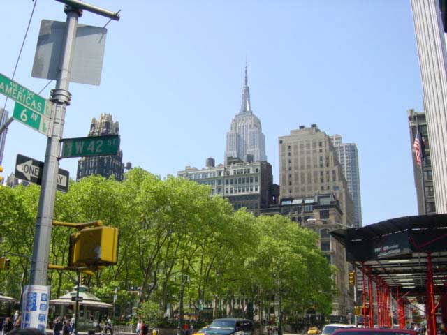 Times square Bryant Park, W42 et Americas Av, Empire State Building