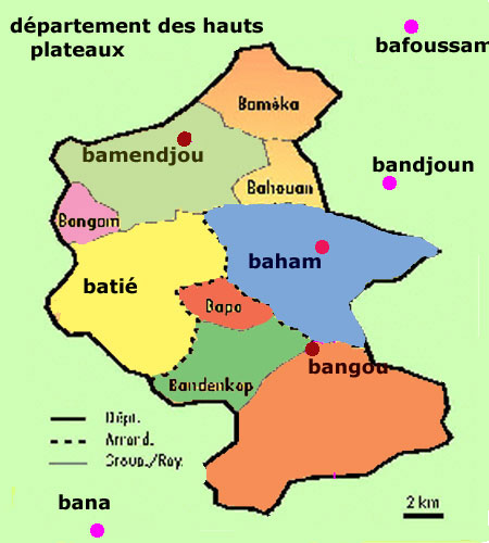 Cameroun Hauts Plateaux Map