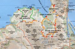 carnets de voyage france - circuit corse - carte du nebbio - Saint Florent et le desert des agriates