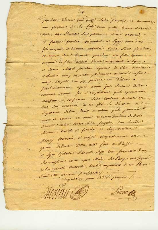 quittance Antoine Jourdan du 20 aot 1762