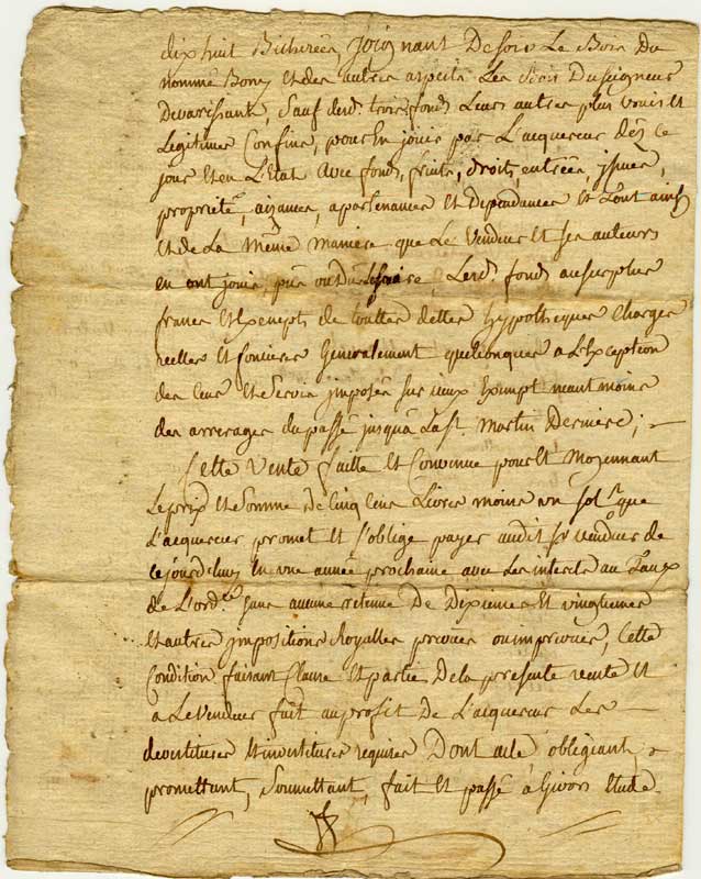 acte de vente par Andr Cheze  Etienne Bodhuile de terrains situs sur Givors en 1784 - p1