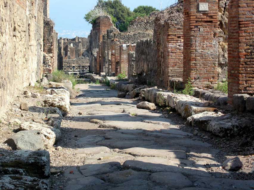 carnets de voyage italie - fouilles de pompei - rue principale