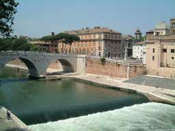 rome - isola tiberina - l'le du tibre