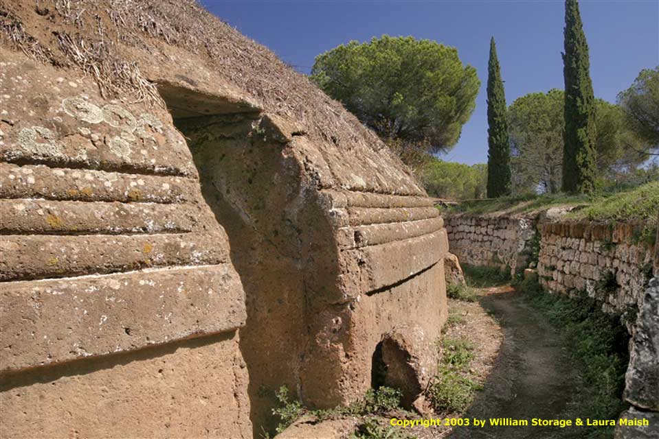 carnets voyage italie - cerveteri - tumulus et tombes trusques