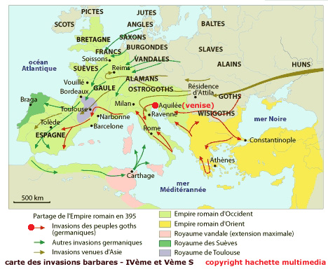 venise carte des invasions barbares