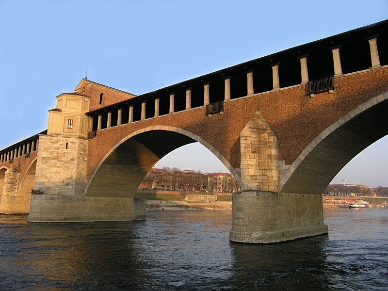 pavie - le pont couvert sur le tessin