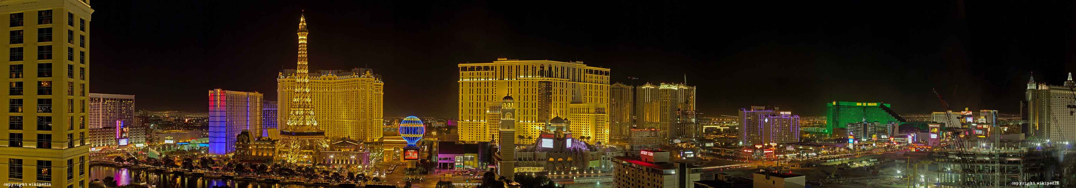 carnets de voyage usa - living in las vegas - le strip - vue panoramique de nuit de las vegas