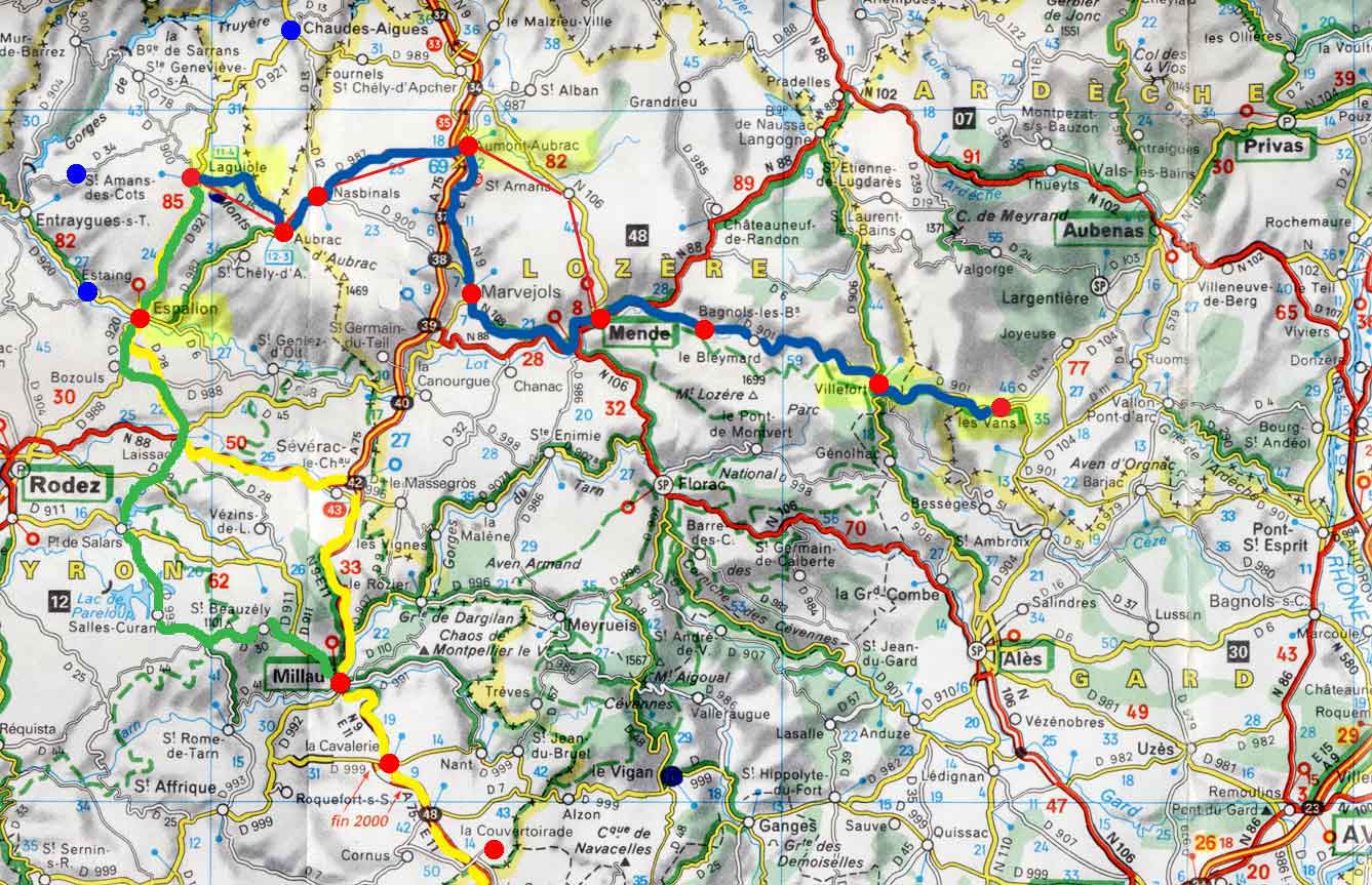 circuit route gourmande, entre Laguiole et Les Vans