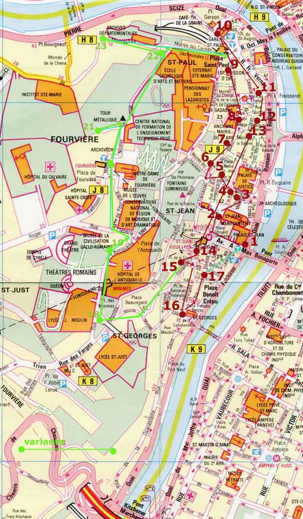 carte itinraire lyon saint-jean