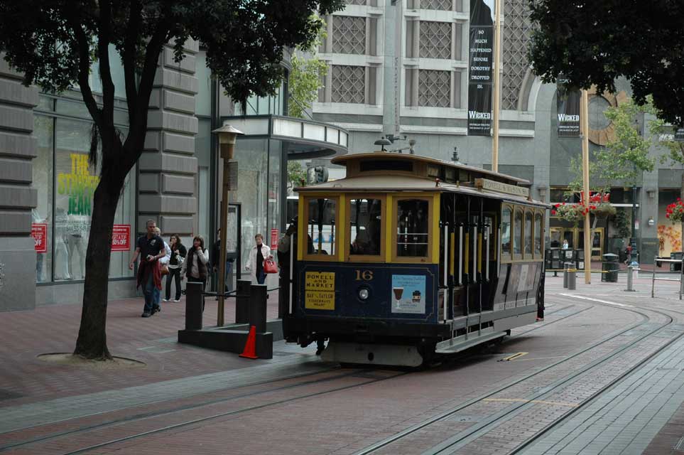 carnets de voyage usa - circuit californie et nevada - san francisco - cab de la ligne powell et market