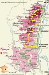 Escapade en Beaujolais - carte des vignobles