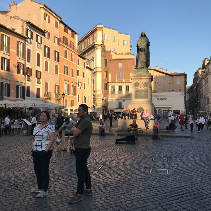 Carnets et photos de voyage Italie - Rome Piazza Campo di Fiori