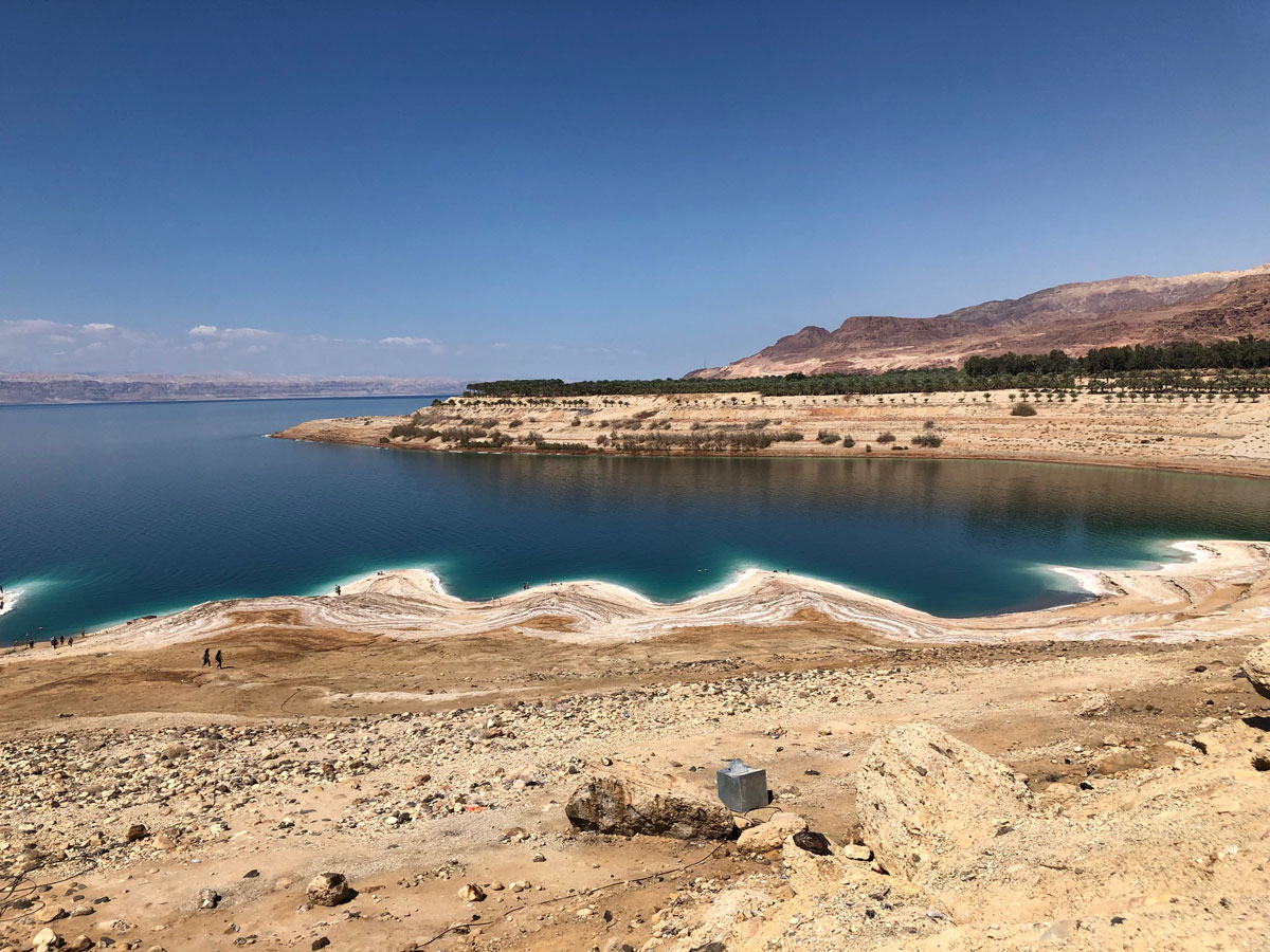 carnets et photos de voyage Jordanie : baisse du niveau de l'eau dans la Mer Morte
