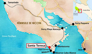 Carnets et photos de voyage Costa Rica : carte de Santa Teresa