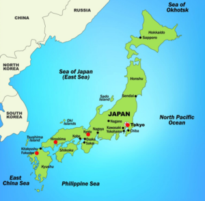 carnets et photos de voyage japon - carte du circuit de 18 jours
