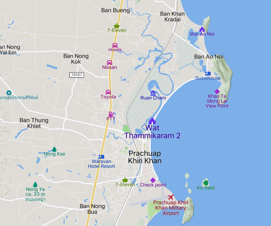 Carnets et photos de voyage Thaïlande : Prachuap Khiri Khan - Map