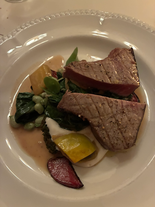 Carnets et photos de voyage - escapade Hyeres : Hôtel Lilou - restaurant - thon rouge maturé